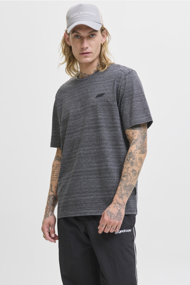 JCOPUFFER TEE SS CREW NECK SMU 12267072 BLACK/MELANGE
